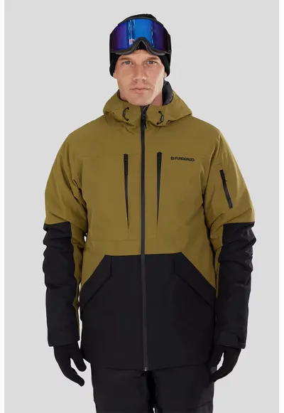 Geaca cu aspect contrastant pentru ski Baily Allmountain - Negru stins/Verde fistic