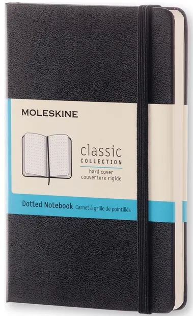Agenda de buzunar cu coperti tari Moleskine Classic – Neagra, file cu puncte