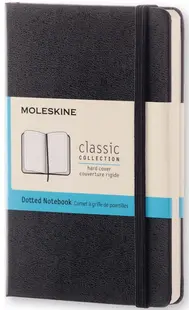 Agenda de buzunar cu coperti tari Moleskine Classic – Neagra, file cu puncte