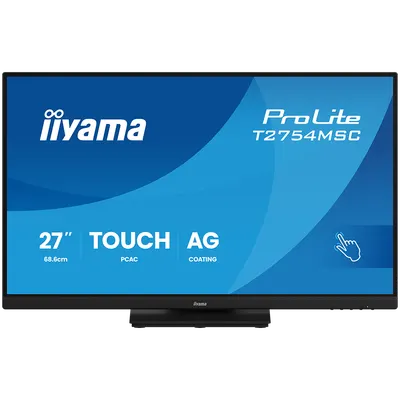 IIYAMA Monitor TOUCH T2754MSC-B2AG InCell PCAP 10pt touchscreen IPS 1920x1080 83Hz, 16:9, 300cd, 1000:1, 4ms, landscape, face-up