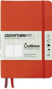 Caiet Leuchtturm1917 - Outlines, B6+, rezistent la apa, portocaliu