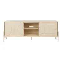 Comodă TV bej cu aspect de lemn de stejar 160x60x40 cm Faces – Zuiver