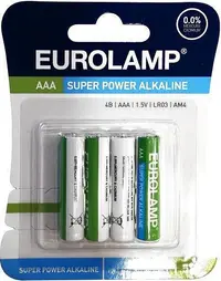 Baterie alcalină EUROLAMP - Super Power, AAA, LR03, 1.5V, 4 buc.