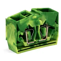 4-conductor end terminal block; without push-buttons; with fixing flange; for screw or similar mounting types; Fixing hole 3.2 mm Ø; 2.5 mm²; CAGE CLAMP®; 2,50 mm²; green-yellow