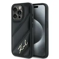 Husa pentru Apple iPhone 14 Pro, Karl Lagerfeld, Diagonal Quilted Script, Neagra