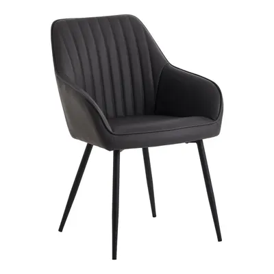 Set de scaune de sufragerie gri închis cu cotiere 2 buc. tapițat Nolan Stripe – Unique Furniture