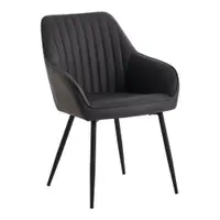 Set de scaune de sufragerie gri închis cu cotiere 2 buc. tapițat Nolan Stripe – Unique Furniture