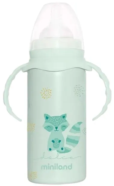 Termo cană cu tetină Miniland - Mint, 240 ml