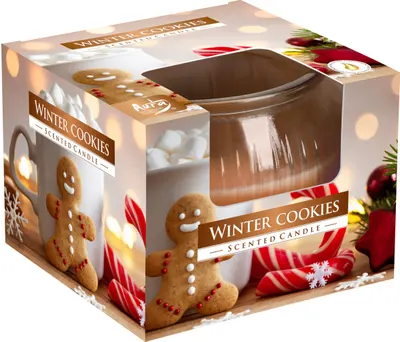 Lumânare parfumată Bispol Aura - Biscuiți de iarnă, 80 g