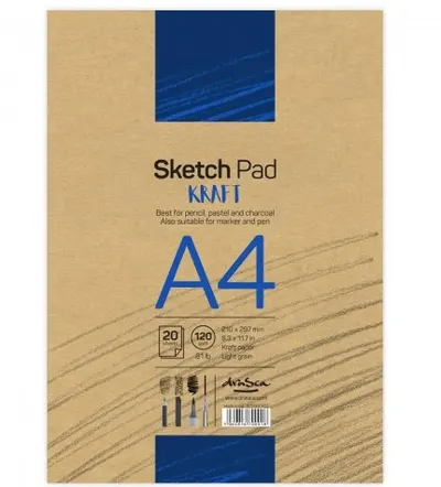 Caiet de schite Drasca Sketch pad - Craft, A4, 20 file