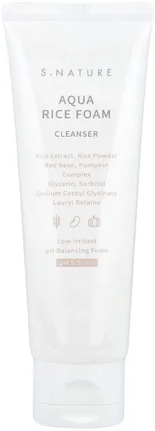 S.Nature Spumă de curățare facială Aqua Rice, 80 ml