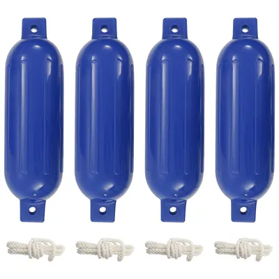 vidaXL Bară de protecție barcă, 4 buc., albastru, Ø 14x50 cm, PVC