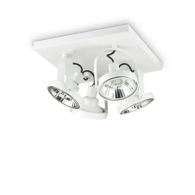 Corp de iluminat cu montaj pe tavan, plafoniera GLIM PL4 SQUARE BIANCO
