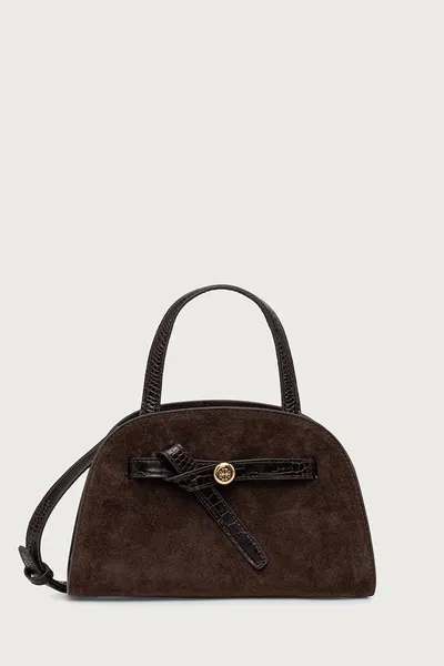 Tory Burch tote bag pentru femei din piele întoarsă Romy Small Bauletto