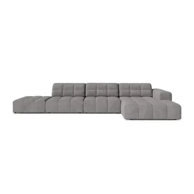 Colțar gri cu tapițerie din chenille (cu colț pe partea dreaptă/cu șezlong) Chicago – Cosmopolitan Design