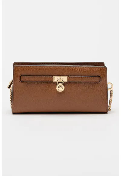 Geanta crossbody din piele cu bareta din lant Hamilton Moderne - Caramel