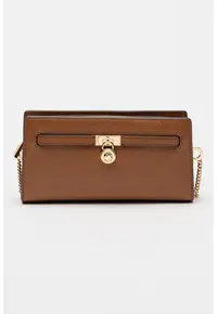Geanta crossbody din piele cu bareta din lant Hamilton Moderne - Caramel