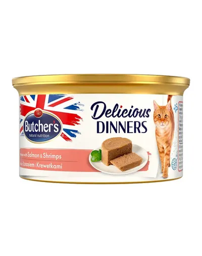 BUTCHER'S Classic Delicious Dinners mousse cu somon și creveți 85 g