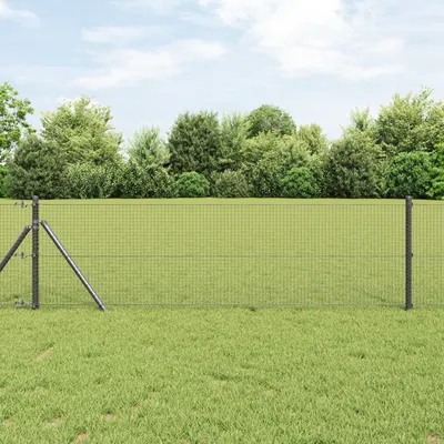 Gossi set de stalpi pentru gard set de 2 gri metal 25 x 0.5 m durabil