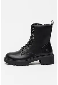Bocanci demiwedge de piele ecologica - Negru
