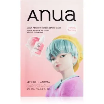 Anua K-Pop Demon Hunters Peach 70% Niacin Mask masca pentru albirea tenului cu colagen
