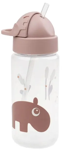 Sticlă cu pai Done by Deer - Ozzo, Pudră, 350 ml
