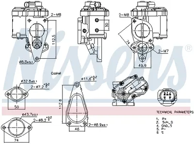 Supapa Egr Potrivit Renault Grand Scenic Ii, Laguna Ii, Megane Ii, Megane Ii Kombi, Scenic Ii; Suzuki Grand Vitara Ii 1.9d 03.01