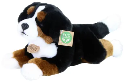 Jucărie de pluș Rappa Eco Friends - Câine Bernese culcat, 30 cm