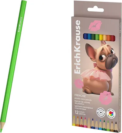 Creioane colorate ErichKrause Frenchie - 12 culori