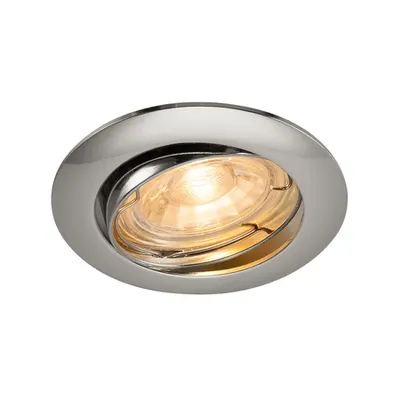 Spot incastrat, PIKA Ceiling lights GU10, chrome recessed ceiling light, QPAR51, swivelling, chrome, max. 50W