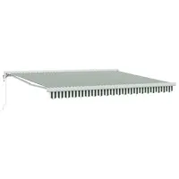 vidaXL Copertină retractabilă Verde și alb 400 × 300 cm Stofă și Metal