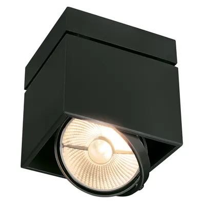 Corp iluminat TAVAN, KARDAMOD GU10 Luminita Plafonul, capac negru singur, QPAR111, patrat, negru mat, max. 75W