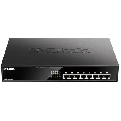 Switch 8 porturi PoE D-Link DGS-1008MP, fara management