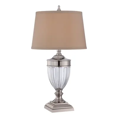 Veioza Dennison 1 Light Table Lamp – Polished Nickel