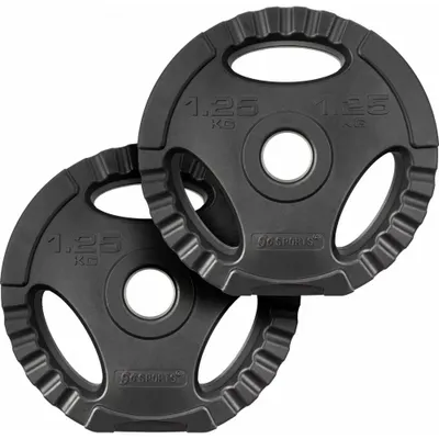 Set placi greutate plastic ciment 2.5 KG (2x1.25 KG) 30 și 31mm grip negru