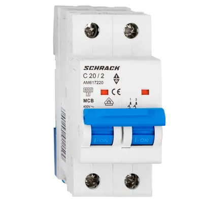 Intreruptor automat modular (MCB) AMPARO 6kA, C 20A, 2-poli