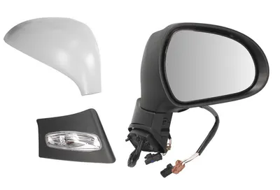 Oglinda dreapta potrivit PEUGEOT 207 2006-2009 - electrica incalzita, grunduita, cu senzor temperatura