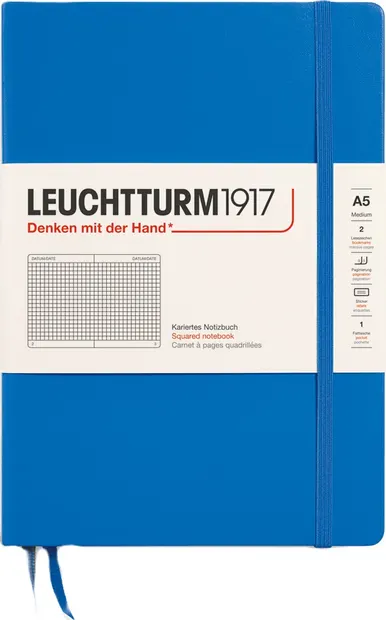 Caiet Leuchtturm1917 New Colours - A5, pagini pătrate, Sky