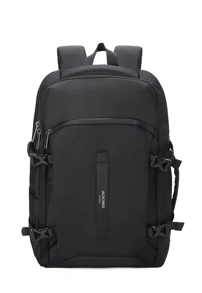 Rucsac cu buzunare multiple si bretele laterale - Negru