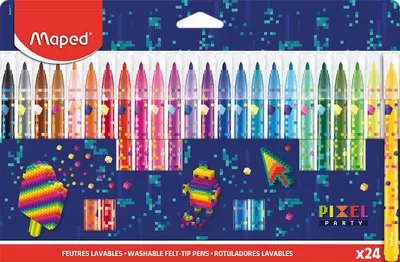 Set carioci Maped Color Peps - Pixel Party, 24 culori