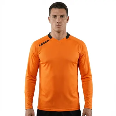 Bărbați Fotbal Tricou Manica Lungă Respirabil Monaco ML Portocalie-Neagră