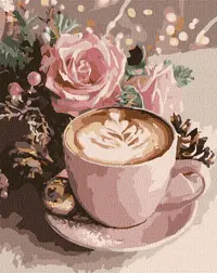 Set pentru pictură după numere Ideyka Metallic - Cappuccino, 40 x 50 cm
