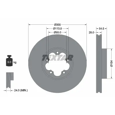 Disc frana TEXTAR 92231500