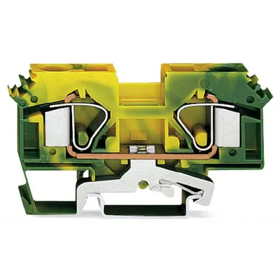 2-conductor ground terminal block; 16 mm²; lateral marker slots; for DIN-rail 35 x 15 and 35 x 7.5; CAGE CLAMP®; 16,00 mm²; green-yellow