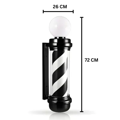 Reclama luminoasa frizerie, Barber Pole, Barber Shop, 72CM - TOTAL NEGRU