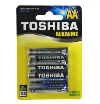 Set 4 baterii alcaline Toshiba, R6, Blu Line, AA
