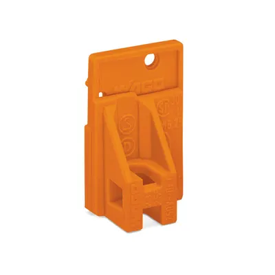 End plate; snap-fit type; 1.5 mm thick; with fixing flange; orange
