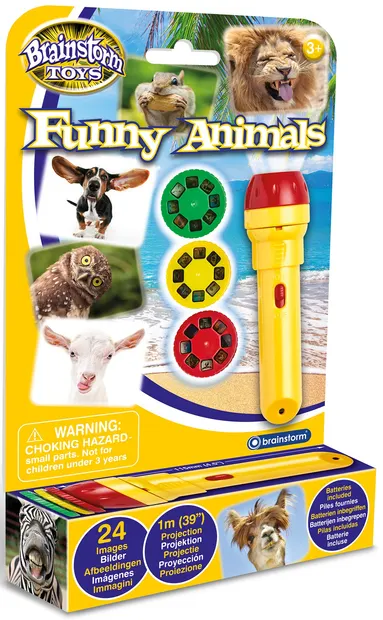 Jucarie educativa Brainstorm - Lanterna cu proiector, Animale amuzante