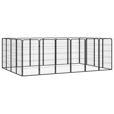 vidaXL Țarc câini 20 panouri negru 50x100 cm oțel vopsit electrostatic