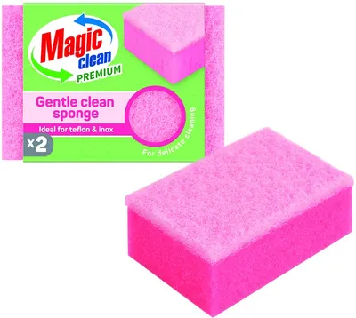 Bureți de bucătărie pentru suprafețe delicate Magic Clean - Premium, 2 buc.